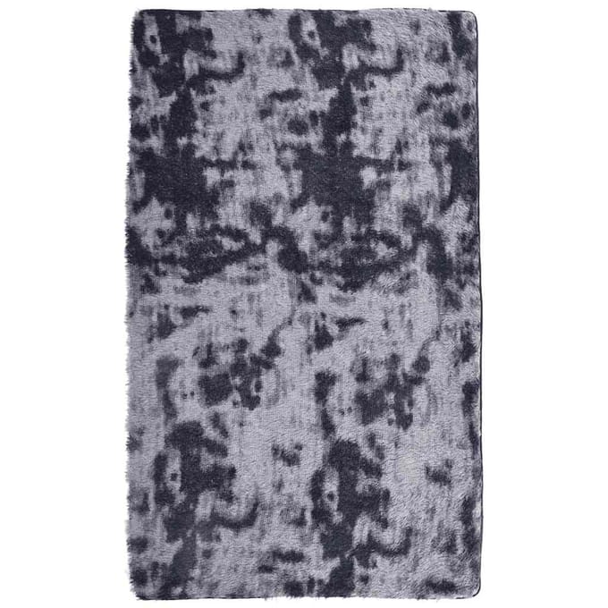 vidaXL - Hoogpolig - vloerkleed - NAVARRA - 60x100 - cm - polyester - donkergrijs