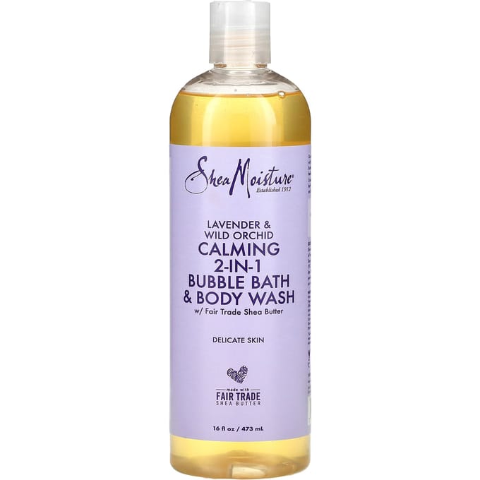 SheaMoisture, Kalmerende 2-in-1 Schuimende Bad- & Douchegel, Lavendel en Wilde Orchidee, 473 ml (473 ml) white