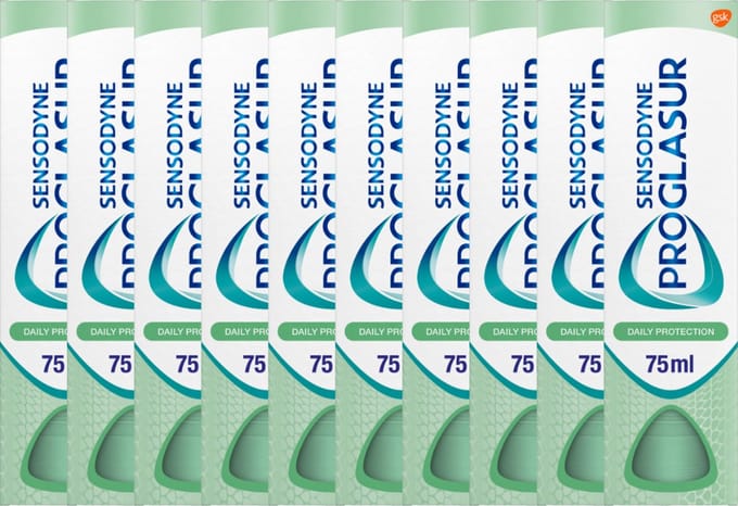 10 x Sensodyne Tandpasta 75 ml Proglasur Daily Protection