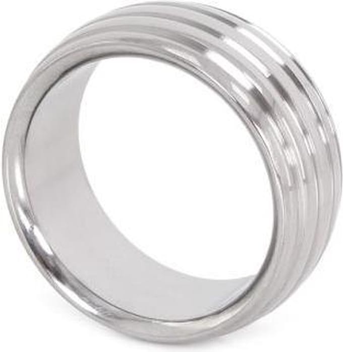 Kiotos - Luxe RVS Donut Cockring Fancy Met voelbare Groeven 45 mm