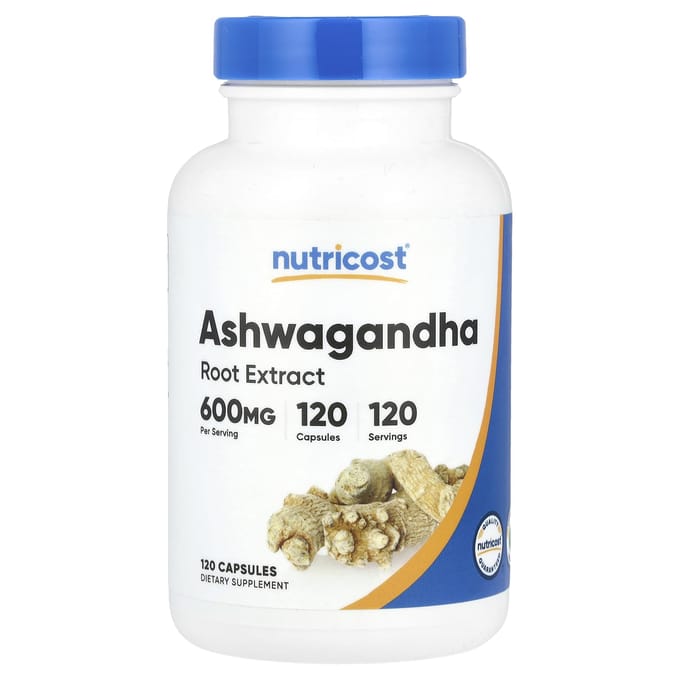 Nutricost, extrait de racine d'Ashwagandha, 600 mg, 120 gélules