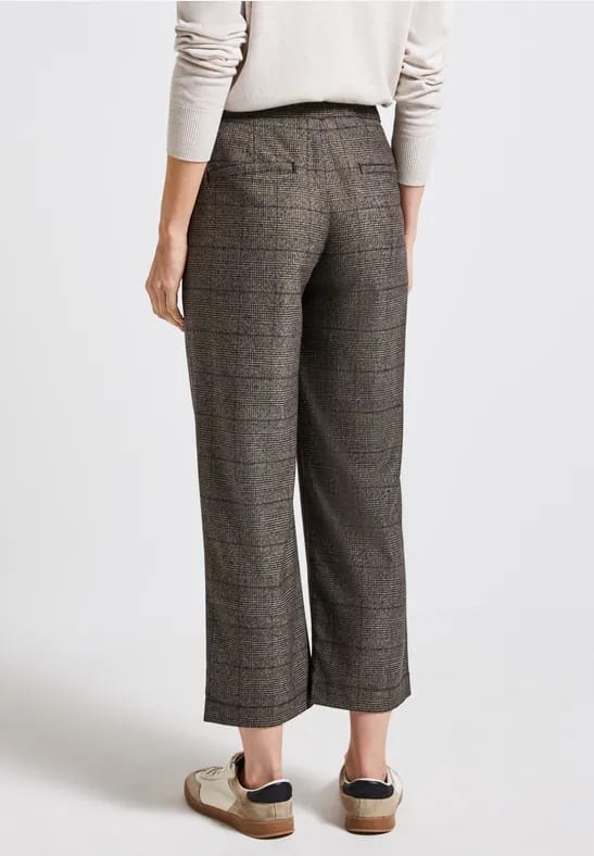Geruite 7/8 straight legs broek