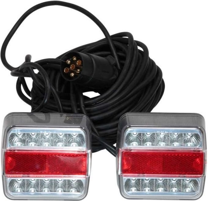 Magnetische LED verlichtingsset - 12 meter hoofdkabel - 7 polig - ideaal voor bootrailers