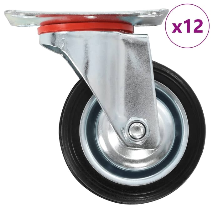 vidaXL 12 st Zwenkwielen 75 mm
