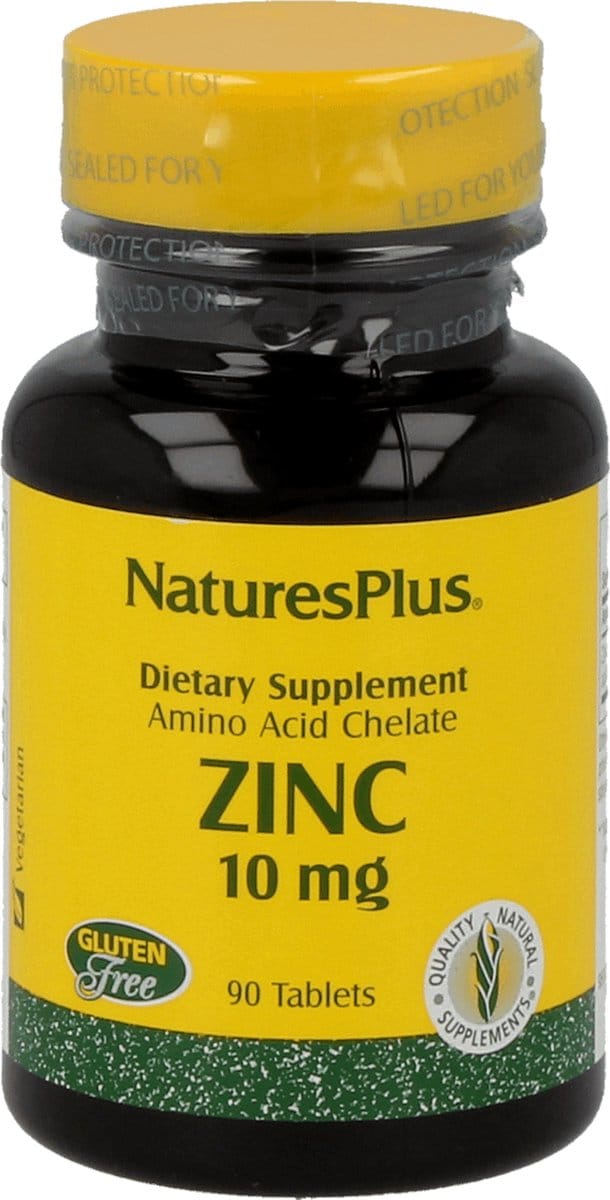 Zinc 10 mg, Zink van Nature's Plus in 10 mg, 90 tabletten