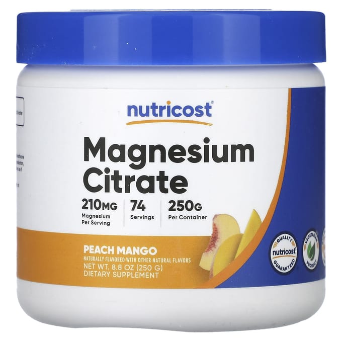 Nutricost, Citrate de Magnésium, Pêche Mangue, 250 g (8,8 onces)
