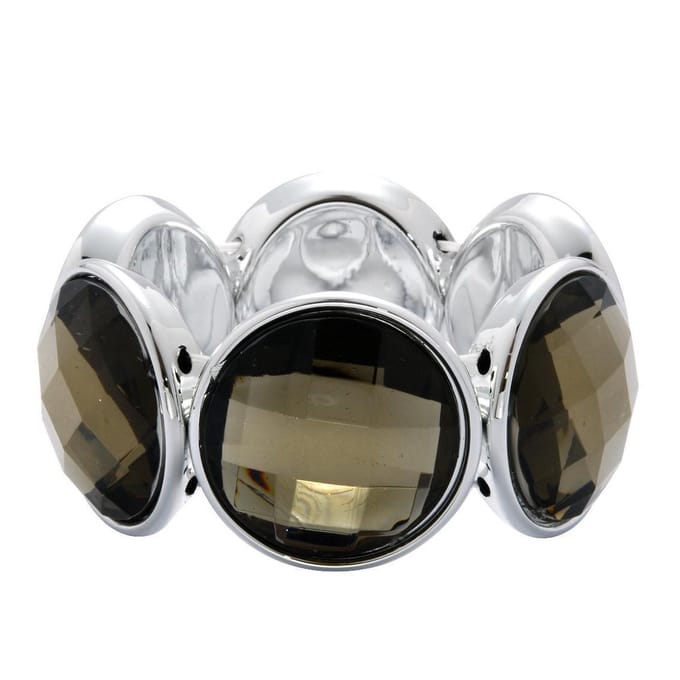 Behave - elastische armband met rookgrijze stenen - stijlvol accent