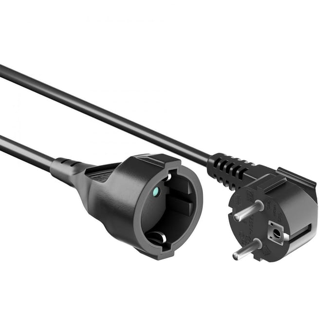 Allteq - Verlengkabel - Zwart - 2 meter
