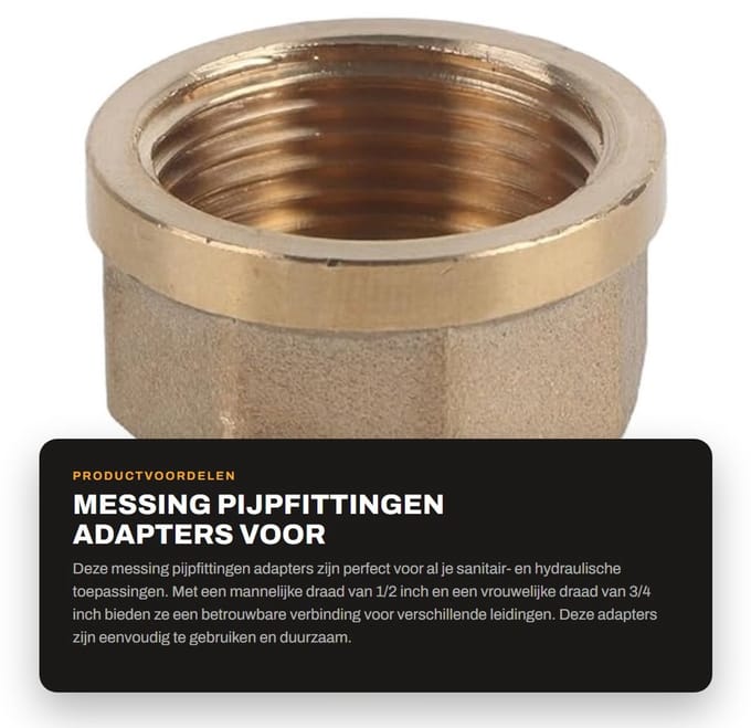 Dailygoods - Messing Pijpfittingen Adapters voor Sanitair en Hydraulica