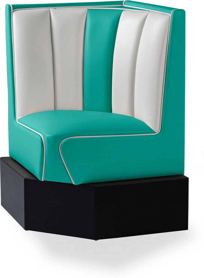 Bel Air Dinerbank Hoek HW-60/60 Turquoise