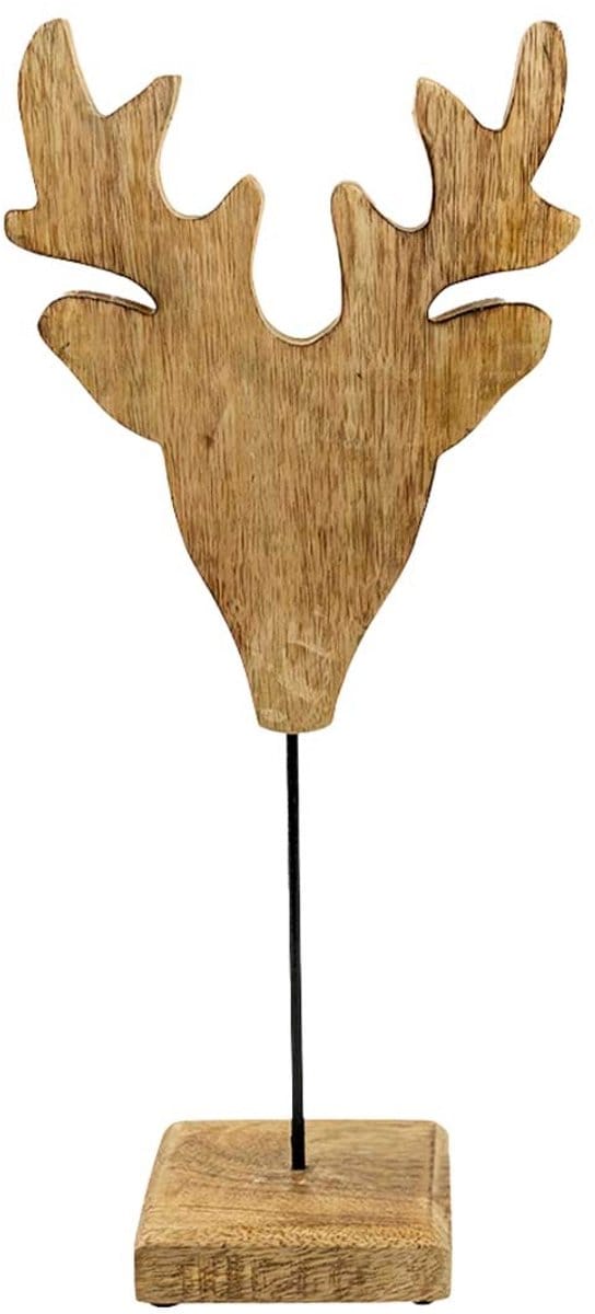 staand hert mango hout h41 d18x10cm