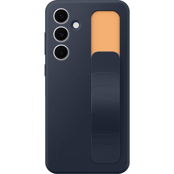 Samsung Standing Grip Case - Geschikt voor Samsung Galaxy S24 FE - Blauw Zwart