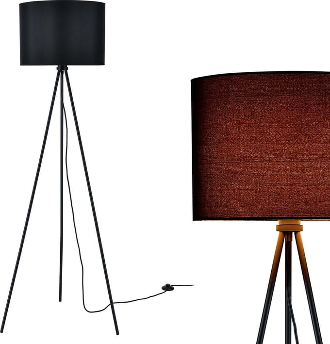 Tripod lamp 150 cm staande lamp vloerlamp E27 zwart