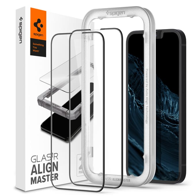 Spigen AlignMaster Geschikt voor Apple iPhone 17e / 16e / 14 / 13 / 13 Pro - 9H Tempered Glass Screen Protector - Case Friendly - Gemakkelijke Installatie - 2-Pack