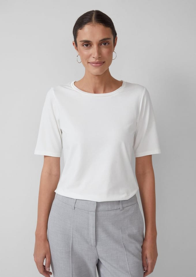 Regular fit T-shirt van katoenmix
