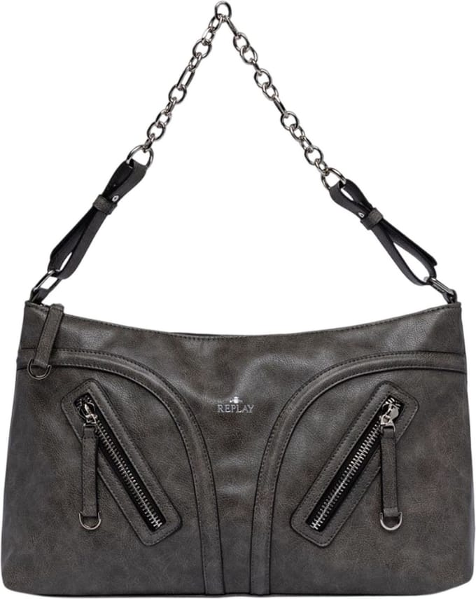 REPLAY Schoudertas Shoulder Bag Washed Black Antraciet