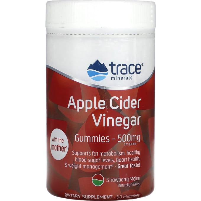 Trace appelazijngummies, aardbei-meloensmaak, 500 mg, 60 gummies
