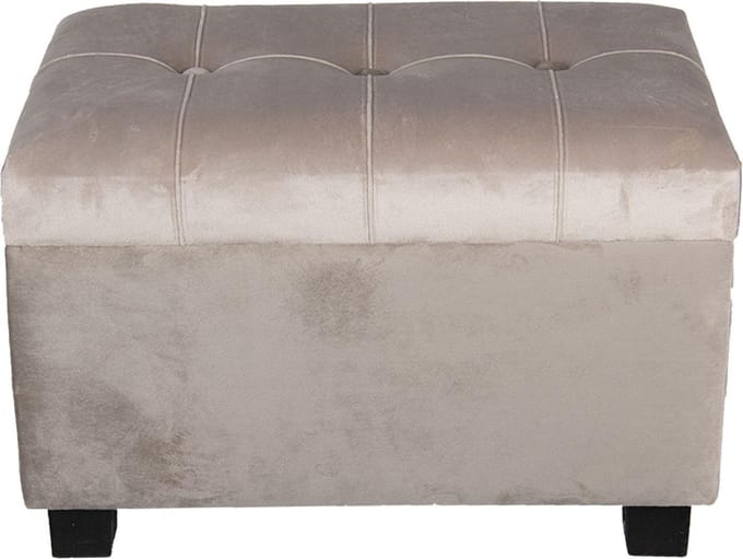 Clayre & Eef Poef 50x34x33 cm Beige Hout