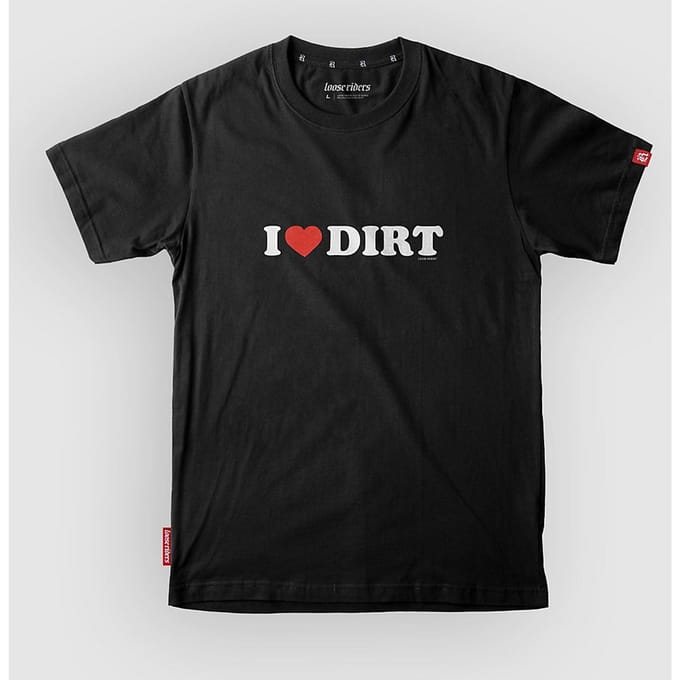 Loose Riders I Heart Dirt Tech Tee zwart