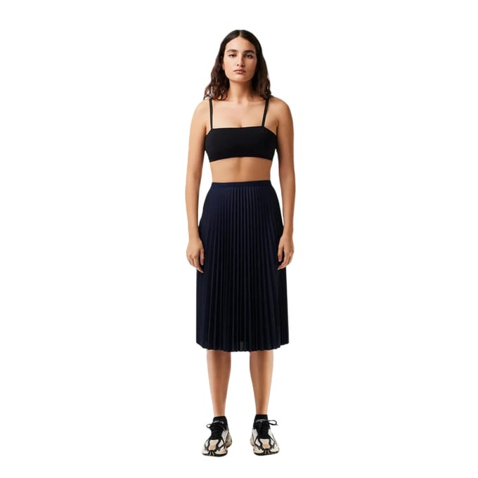 Lacoste Dames/Dames Plooi Polyester Midi Rok (Marineblauw)