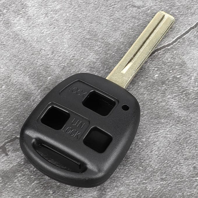 3 Knop Vervangende Afstandsbedieningssleutelbehuizing Shell voor Lexus IS200 GS300 LS200 RX300 black