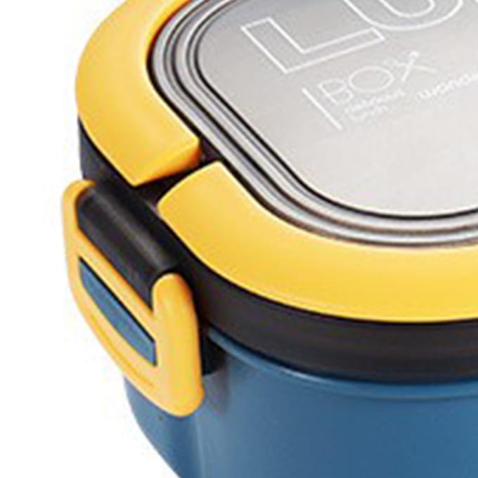 1200ml Bento Lunchbox Dubbellaags Isolatie Lunchbox Container met Vork Lepel voor Studenten groen