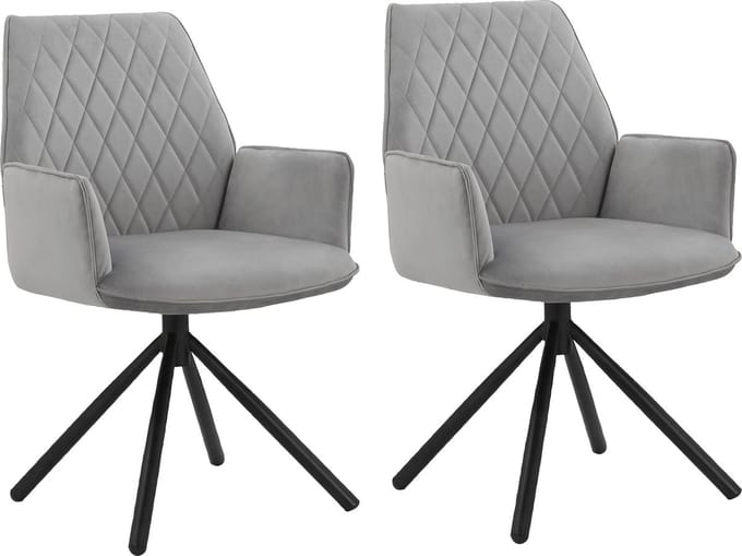 Preston-Eetkamerstoel - 2 Pack - Lichtgrijs