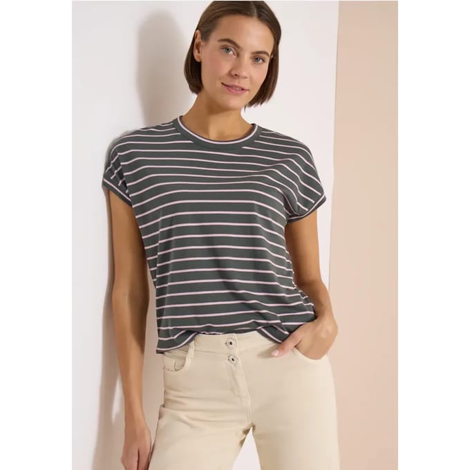 Shirt met ronde hals en strepen