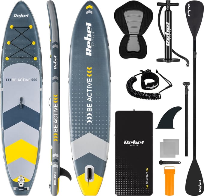 Opblaasbaar SUP-board met Accessoires Rebel RBA-4501 Grijs