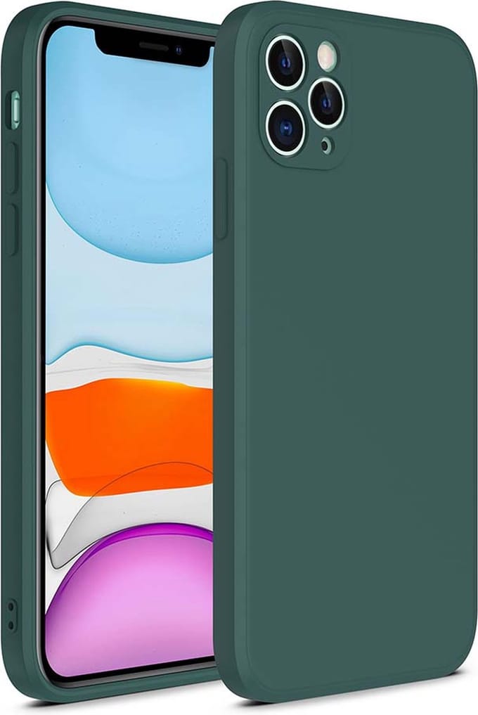 Smartphonica iPhone 12 Pro Max siliconen hoesje met zachte binnenkant - Donkergroen geschikt voor iPhone 12 Pro Max