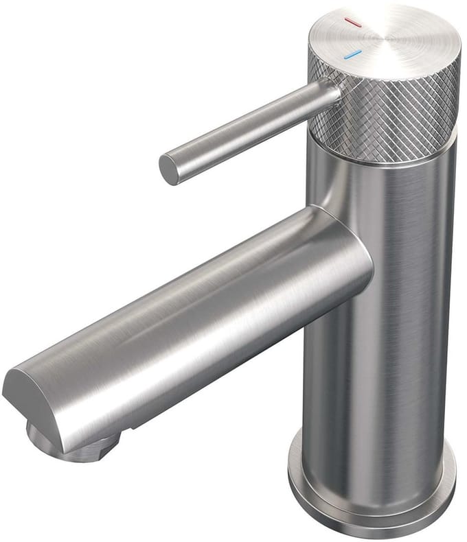 Brauer Brushed Carving Lage Opbouw Wastafelmengkraan Model A RVS Geborsteld PVD