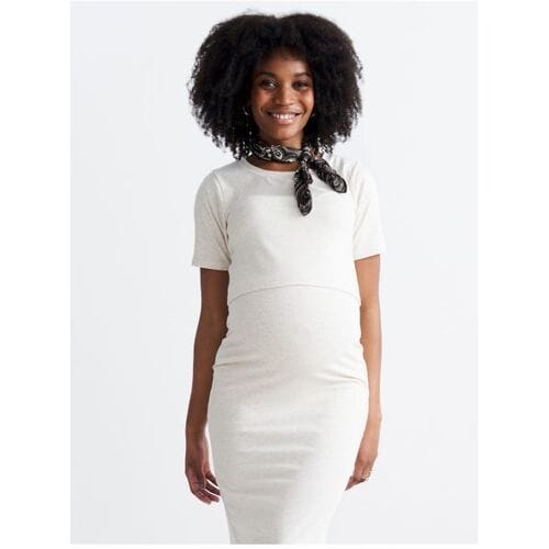 Prénatal zwangerschapstop Light Brown Melange S Dames
