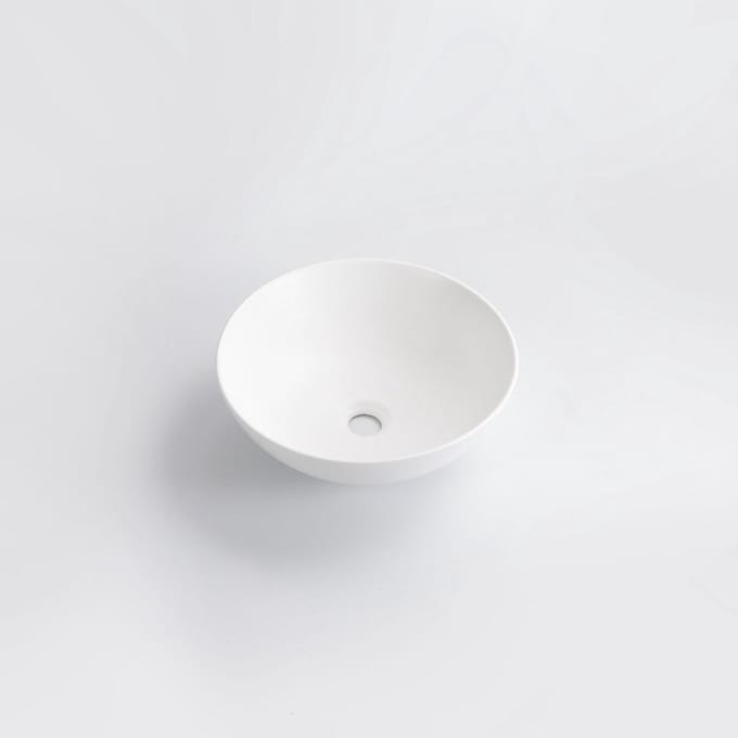 FugaFlow Eccelente Pietra Waskom - 40x40x15cm - rond - keramiek - mat wit