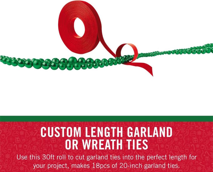 Velcro - band voor (kerst)versiering - rood - VEL-30885