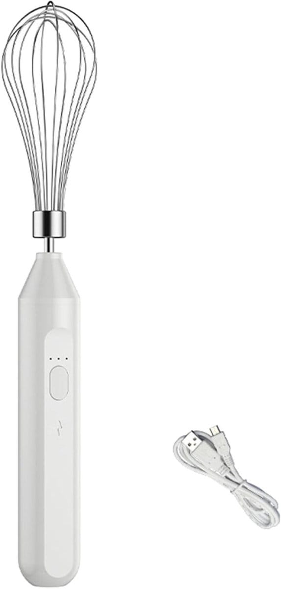 Elektrische Mixer - Draadloze Klopper - Keuken Assistent - 3 Snelheden Instelbaar - USB Oplaadbaar - Wit