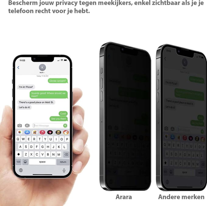Arara IPhone 13 Mini Privacy Screenprotector 2Pack - iPhone 13 mini Privacy Screenprotector - Privacy Screenprotector iPhone 13 mini - Privacy Glass iPhone 13 mini - Privacy Screenprotector iPhone 13 mini - Privacy Screenprotector Arara