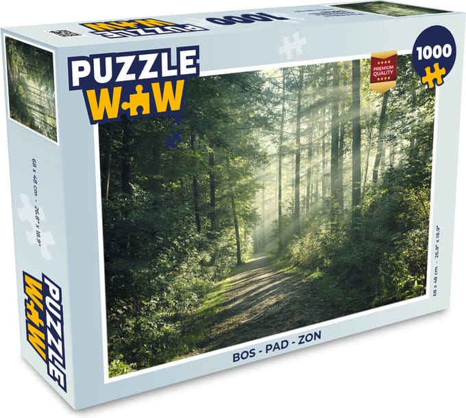 Puzzel Bos - Pad - Zon - Bomen - Groen - Natuur - Legpuzzel - Puzzel 1000 stukjes volwassenen
