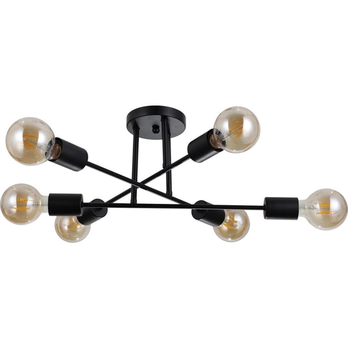 FORMIO Hanglamp Zwart Stal E27 6x40W