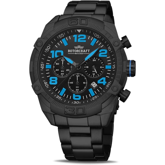 Rotorcraft - Heren Horloge Radiant Chrono - Zwart