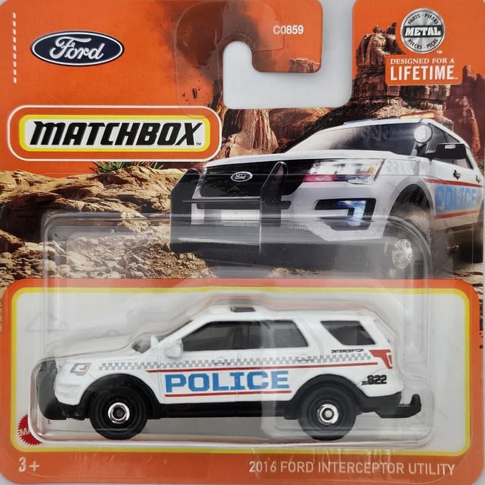 MATCHBOX INTERCEPTOR UTILITY 2016 POLICE WHITE (1:64)