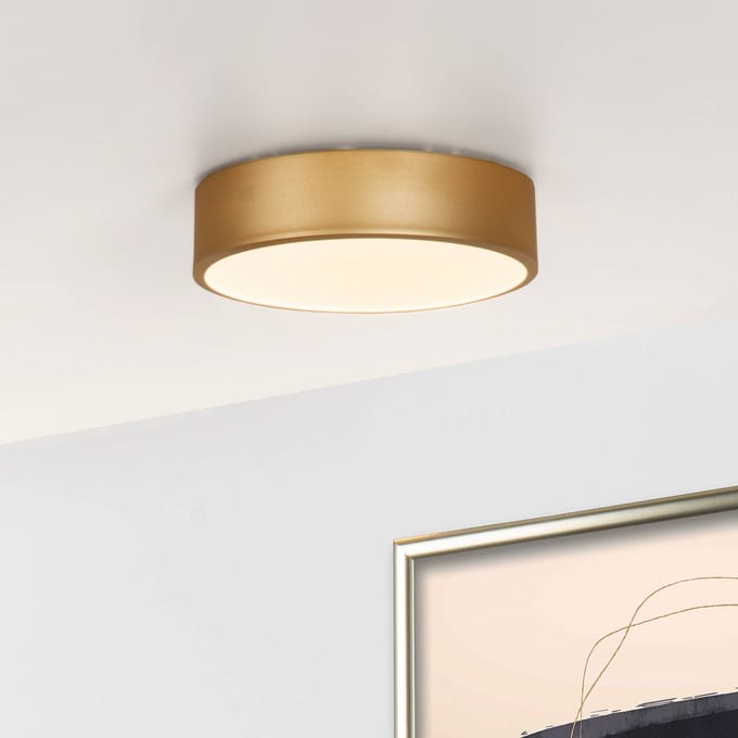 Lucide UNAR - Plafonnière (Plafondlamp) - Ø 20 cm - LED 3 StepDim (Memory) - 1x12W 2700K - Mat Goud / Messing