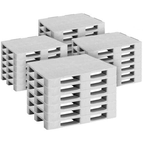GGM Gastro (24 Stück) - EPAL Europalette Kunststoff - Tragkraft: 4000kg - Grau