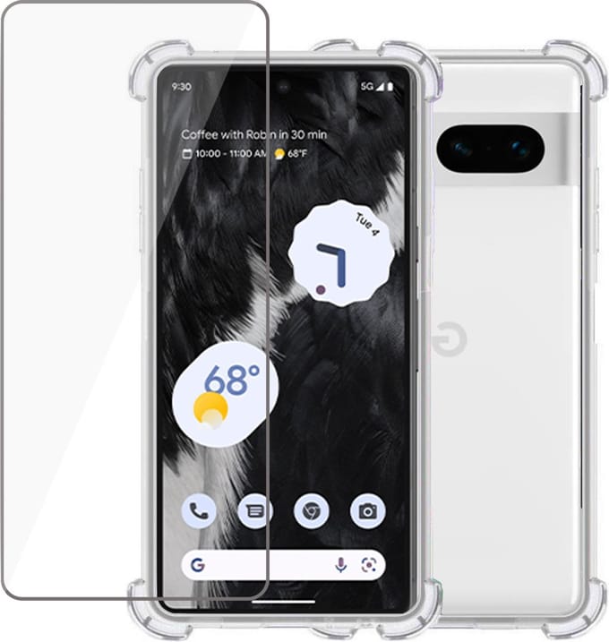 Hoesje geschikt voor Google Pixel 7 + Screenprotector – Tempered Glass - Extreme Shock Case Transparant