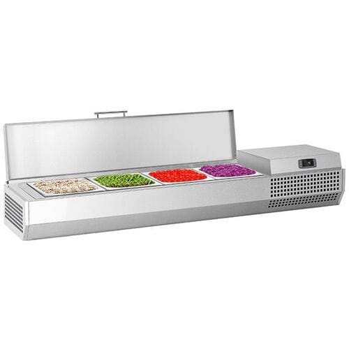 GGM Gastro Opzetkoelvitrine PREMIUM PLUS - 1328x413mm - 4x GN 1/3 zilver