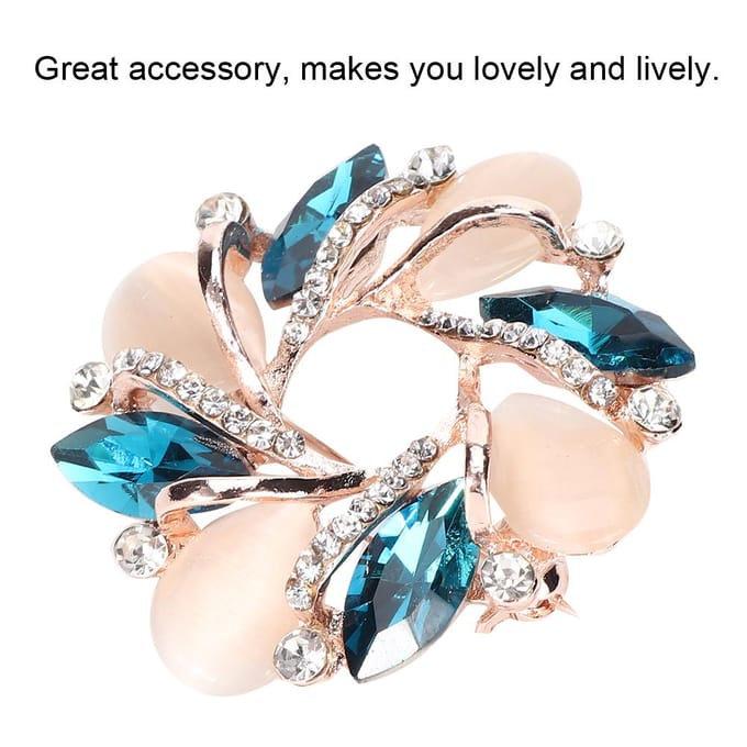 Broche Strass Femme Mode Alliage Épingle de Col Accessoire Vêtement Bijou Cadeau beige