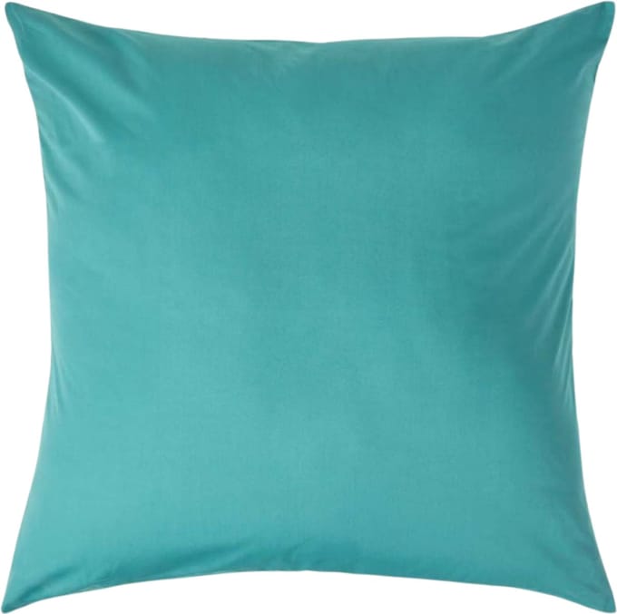 Homescapes Kussensloop 80x80 cm – Petrol – 100% Egyptisch Perkal Katoen – 200 TC