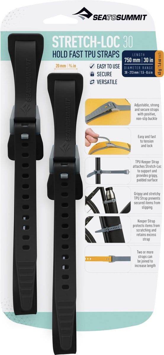 Sea to summit Stretch-Loc 30 2 Pack Riem Black One Size