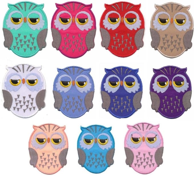Uil applicaties - 11 stuks - Strijk Embleem Patch - set van 11 uiltjes