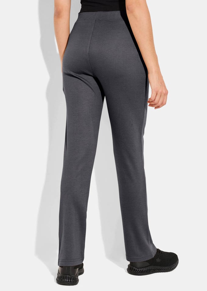 Jersey broek in tricotlook - grijs - Gr. 23 van Goldner Fashion