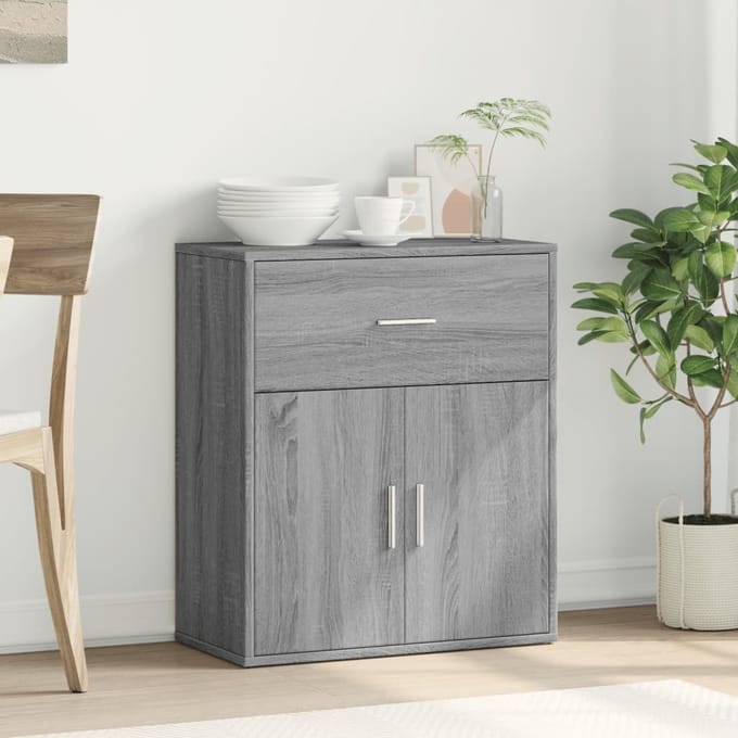 vidaXL - Dressoir - 60x31x70 - cm - bewerkt - hout - grijs - sonoma